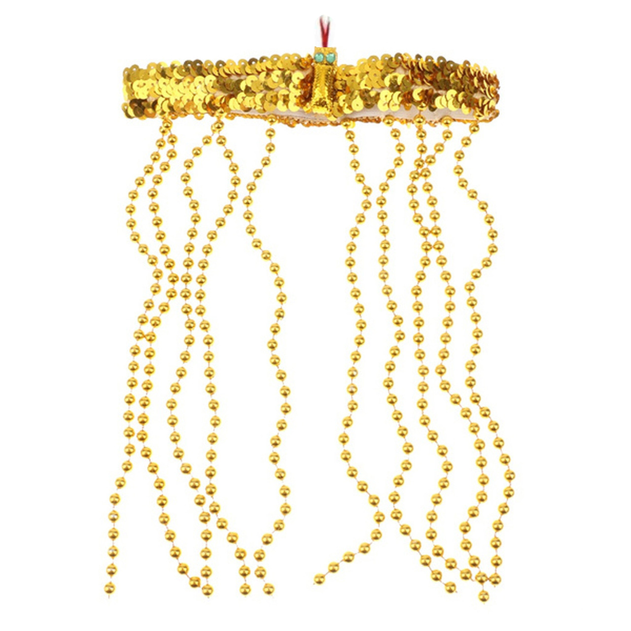 Fascia E Bracciale Oro Faraone Egiziano: Accessorio Costume Cleopatra (Testa Di Serpente)