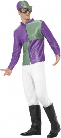 Purple Green Jockey Horse Racing Rider 