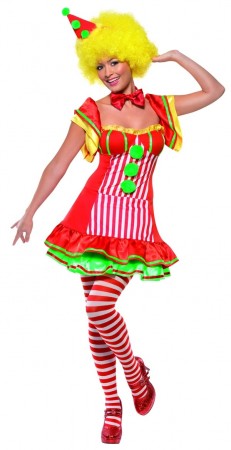 Ladies Boo Boo the Clown Costume Adult Circus Fancy Dress
