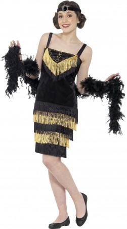 Teen 20s 1920s Charleston Gatsby Girl Flapper Burlesque Fancy Dress Costume