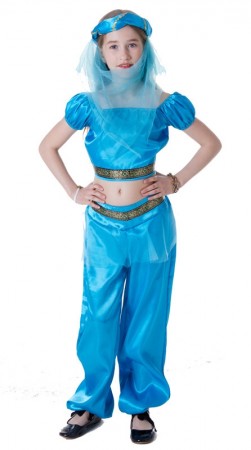 Girls Arabian Genie Aladdin Arab Jasmine Princess Belly Dancer Costume