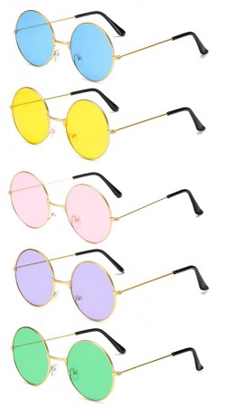 Sunglasses Retro 80s Round Gold Frame tt1090a