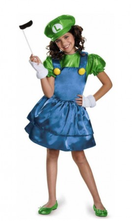 Luigi brother girls costume lp1120green
