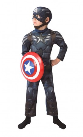 Deluxe Captain America Winter Soldiers Avengers Boys Child Party Licensed Hero Book Week Costume 