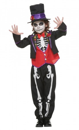 Kids Skeleton Day Of The Dead Costume Costume lp1114