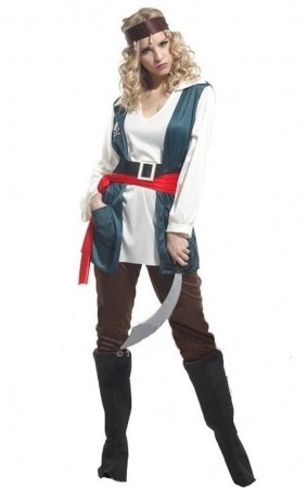 Pirate Costumes - Lady Pirate caribbean swashbuckle Wench fancy Dress