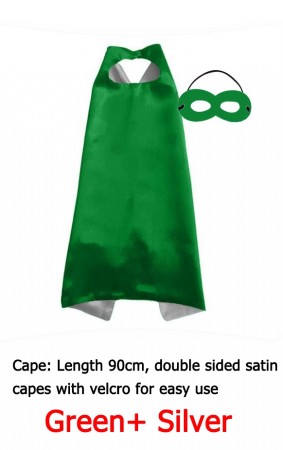 Green Double sided Cape & Mask Costume set
