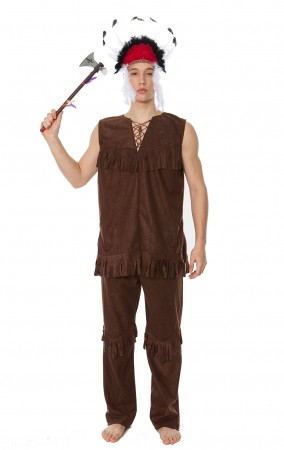 Wild West Costumes - Mens Noble Warrior Native American Indian Halloween Fancy Dress Adult Costume