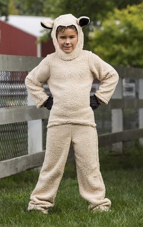 Kids Sheep Lamb Costume Kids Green Sheep Costume - Plush Lamb Outfit with Hood and Hooves