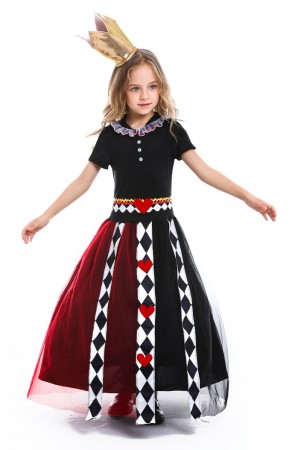 Girls Alice in Wonderland Queen of Hearts Costume tt3152