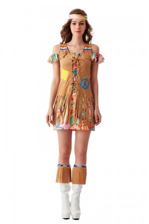 Ladies 1960s 70s Disco Retro Groovy Hippie Go Go Girl Costume