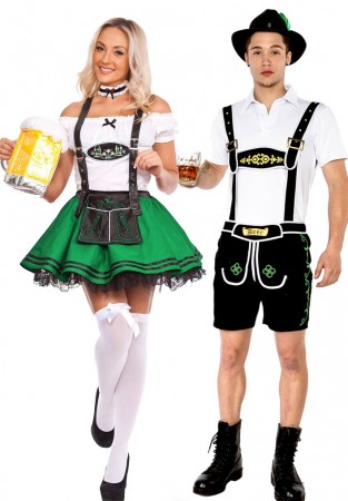 Green Couple Lederhosen Dirndl German Costume lh214+lg204g