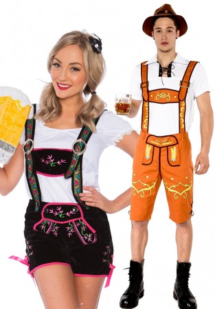 Couple Lederhosen Oktoberfest Costume lh215B+lh306