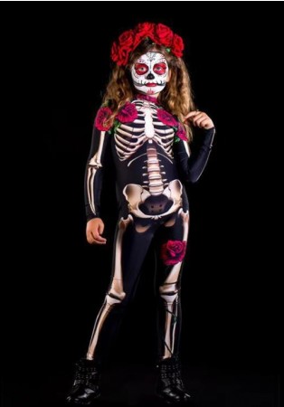 Girls Skull Skeleton Costume tt3255kid