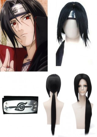 Anime Naruto Akatsuki Itachi Uchiha Wigs Headband