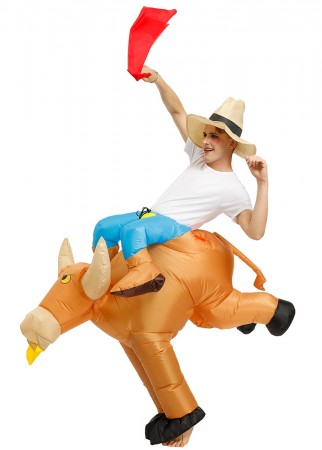 Bull carry me inflatable costume