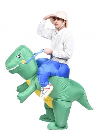 Adult Green Dinosaur t-rex carry me inflatable costume Costume idea from Costumes in Australia