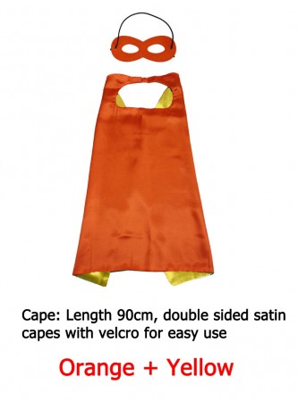 Orange Double sided Cape & Mask Costume set