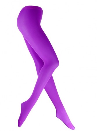 Purple 80s 70s Disco Opaque Womens Pantyhose Stockings Hosiery Tights