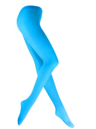 Lake Blue 80s 70s Disco Opaque Womens Pantyhose Stockings Hosiery Tights tt1067-2