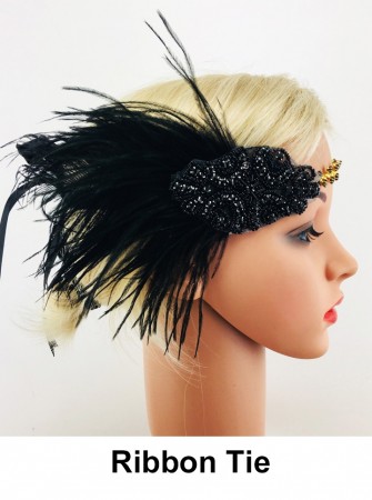 Black Great Gatsby Flapper Headpiece lx0251