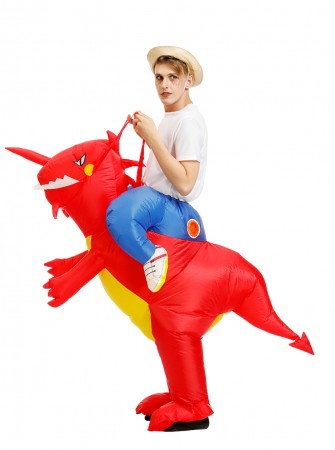 Adult Red Dinosaur t-rex carry me inflatable costume tt2022-1