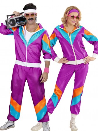 Couple 80s Shell Suit Dress Up Purple Tracksuit Costume idea from Costumes in Australia