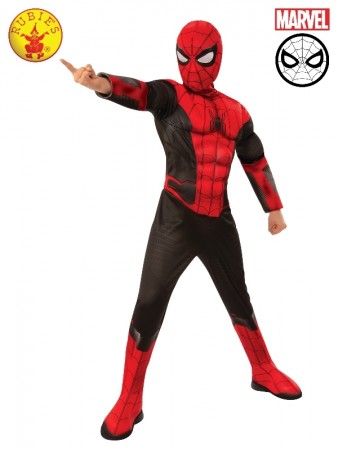 Boys Spider-Man No Way Home Black Red Deluxe Costume cl3810