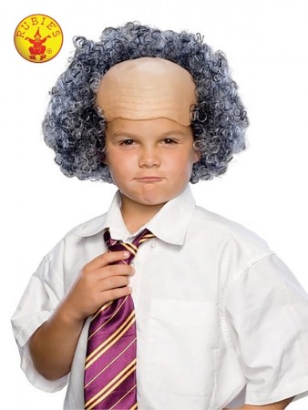 Kids Bald Wig With Grey Curly Sides cl50851