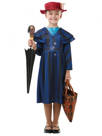 Mary Popping Returns Costume Girls Mary Poppins Costume - Disney Nanny Dress with Bowler Hat