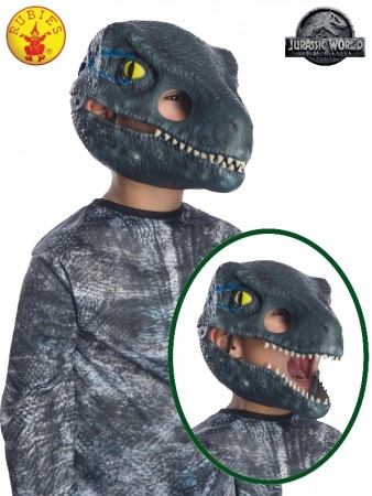 Kids Velociraptor Blue Moveable Jaw Mask  cl68057