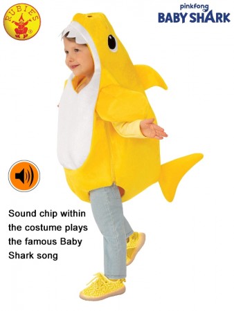 BABY SHARK DELUXE YELLOW COSTUME, CHILD