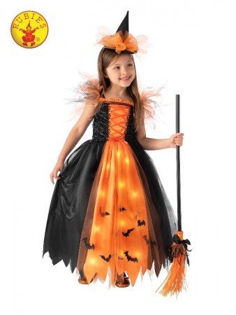 Orange Light Up Witch Child Costume cl701964