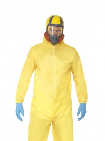 Adult Breaking Bad Hazmat Suit Walter Hazard Chemical Dress Up Men Costume Mask