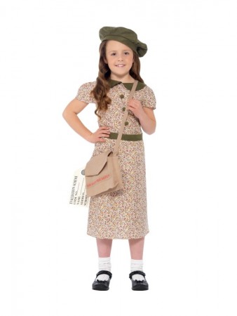 Kids Girls War Time 40s Historical WW2 Evacuee School Girl Costume Book Week