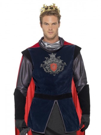 Adult King Arthur Prince Deluxe Medieval Knight Historical Fancy Dress Costume Outift