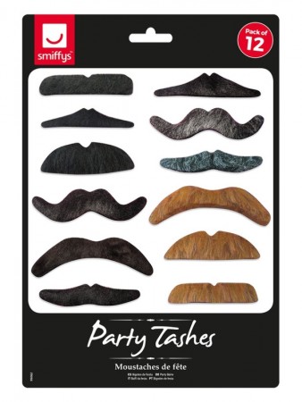 70s Party Tashes 12 Pack Costume Accessory cs99062