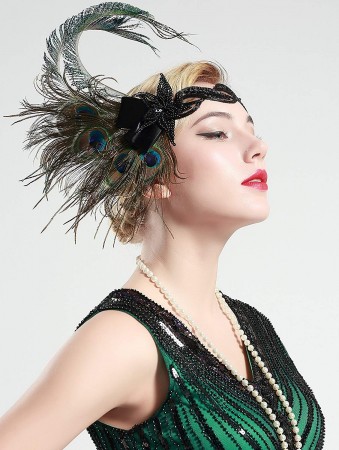 1920s Ladies Gangster Great Gatsby Flapper Headpiece