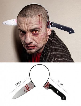 Zombie Kitchen Knife Through Head cl3727