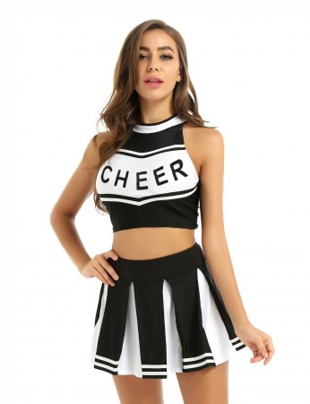 Black Cheerleader School Girl Uniform Costume lh350black