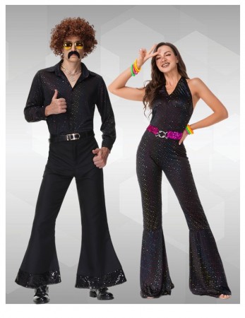 Couple 70s 60s Disco costume Saturday night Fever Retro