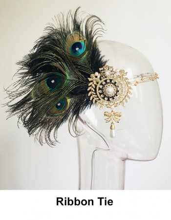 Ladies 1920s Feather Feather Headpiece lx0267