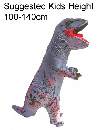 Kids Grey T-REX Inflatable Costume