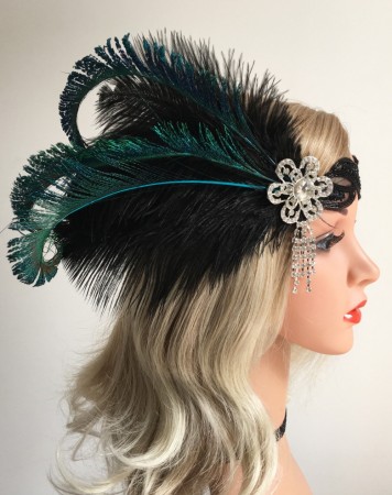 1920s Feather Great Gatsby Flapper Headpiece
