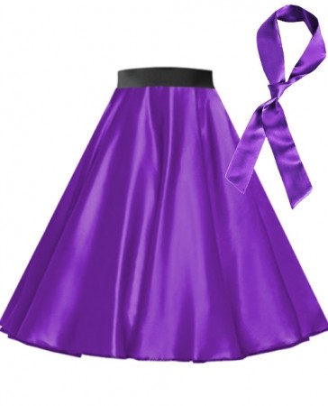 Purple Satin 1950's Rock n Roll Style 50s skirt
