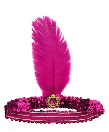Hot pink 20s Feather Vintage Bridal Great Gatsby Flapper Headpiece