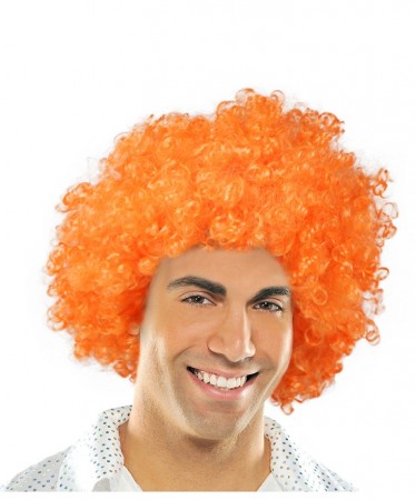 Funky Orange Unisex Afro Wig