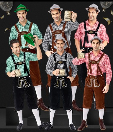 Mens Oktoberfest Bavarian Costume  tt3148TgreenPbrown