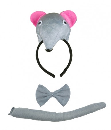 Rat Headband Bow Tail Set Kids Animal Headpiece