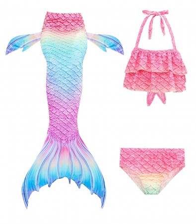 Girls Mermaid Costume Tail Swimsuit Princess Bikini Set